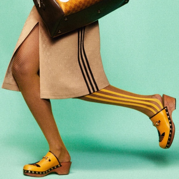 Gucci + Adidas RARE yellow and black horsebit wooden clogs SZ 39 🤌🔥⭐️⚡️👩‍🎤 - Picture 5 of 16